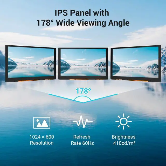 Alt view image 3 of 7 - 5 Inch Touchscreen Monitor for Raspberry Pi, 1024X600 Touch Screen | Display Monitor with Acrylic Stand Compatible with Raspberry Pi 5/4/3, Banana Pi, Jetson Nano, Plug and Play