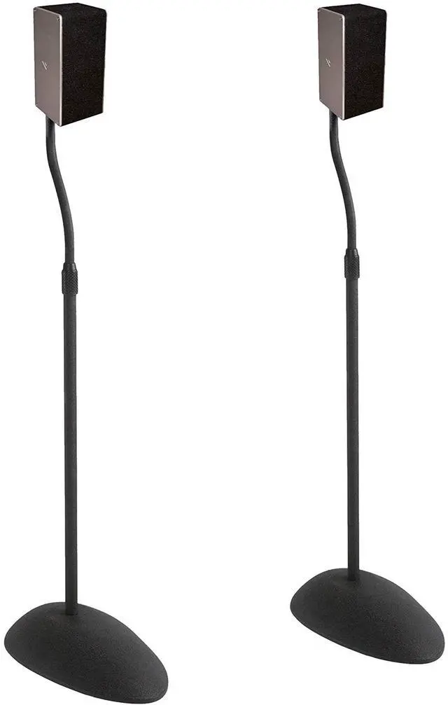 Main image of Universal Speaker Stands - Height Adjustable with Universal Compatibility - Works with Vizio, Klipsch, Bose & More - Includes Built-in Cable Management - Great for Rear Surround Sound - Pair