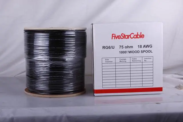 Alt view image 2 of 3 - Cable RG6 UTP 1000 ft Shielded Coaxial Cable ETL Listed for use with Audio, Video, and CATV/MATV Transmission. Black (1000 Ft, Black)