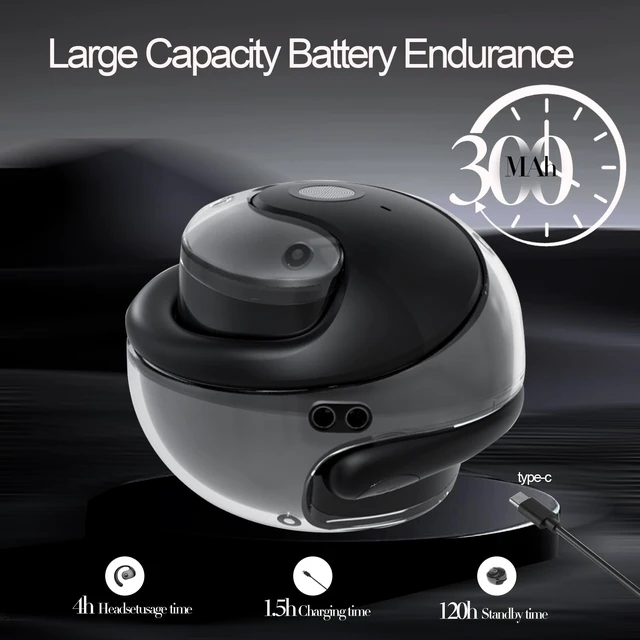 Alt view image 4 of 7 - Open Ear Headphones Wireless Bluetooth 5.4, OWS Hanging Earphones Wireless Earbuds with Earhooks and Mic, IPX5 Waterproof, 48H Range, Out of Ear Earbuds for Sports Running Workout Driving(Black)