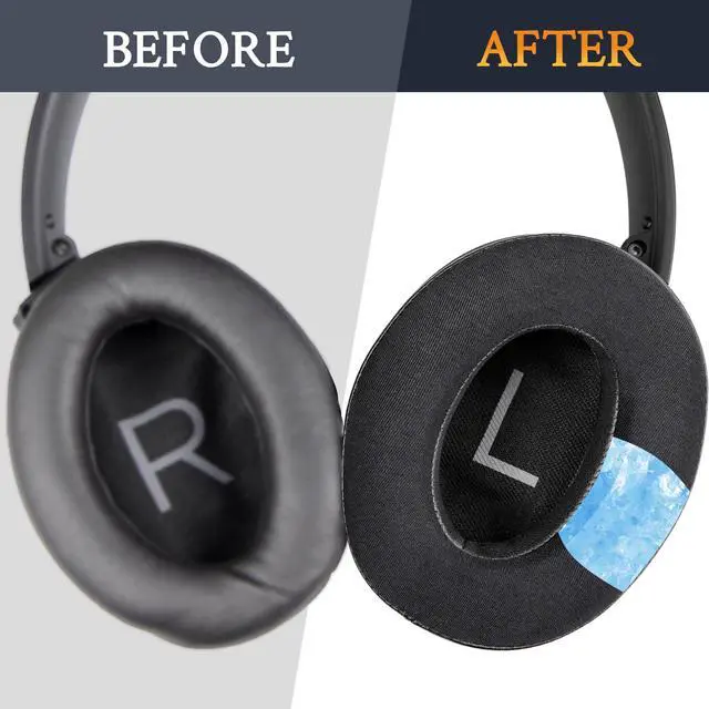 Alt view image 4 of 7 - Cooling Earpads for Bose (QC45/QC SE/QC Wireless) - Black | for (QuietComfort 45/Quiet Comfort SE/Quiet Comfort Wireless) Headphones