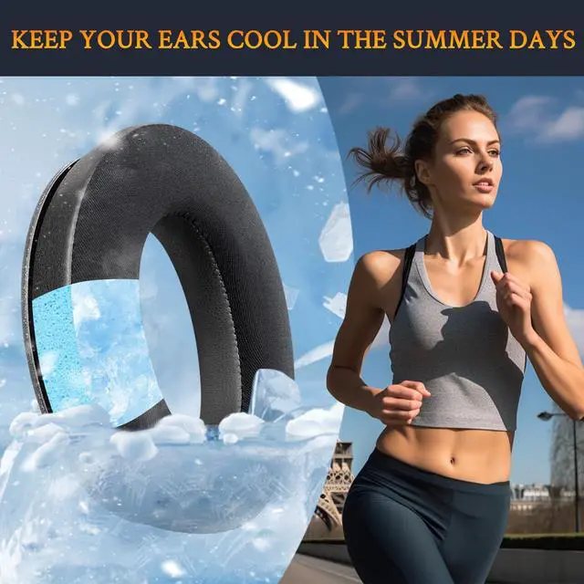 Alt view image 6 of 7 - Cooling Earpads for Bose (QC45/QC SE/QC Wireless) - Black | for (QuietComfort 45/Quiet Comfort SE/Quiet Comfort Wireless) Headphones