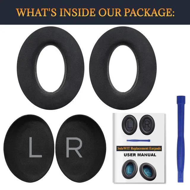 Alt view image 7 of 7 - Cooling Earpads for Bose (QC45/QC SE/QC Wireless) - Black | for (QuietComfort 45/Quiet Comfort SE/Quiet Comfort Wireless) Headphones