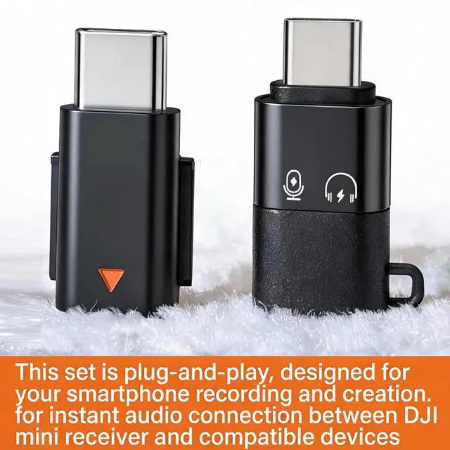Alt view image 2 of 5 - Type C Adapters for DJI Mic Mini, with USB CFemale to Male AdapterSmartphone/PC Connector Accessories, Wireless Microphone Receiver, Plug and Play NOT Compatible with DJI Mic 2 and Mic 3