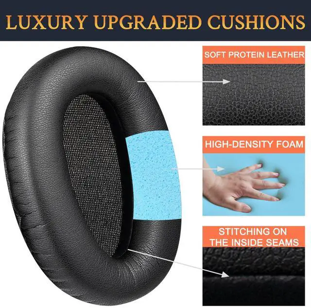 Alt view image 4 of 7 - Earpads for Sony WH-CH700N/MDR-ZX780/MDR-ZX770/MDR-10R - Black