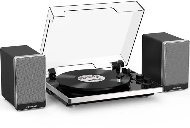 Main image of Viny Record Player with 2 External Speakers and 2 Bluetooth Modes,Turntable with ATN-3600 Stylus,Pitch,USB Recording,RCA and AUTO Stop for Vinyl Records