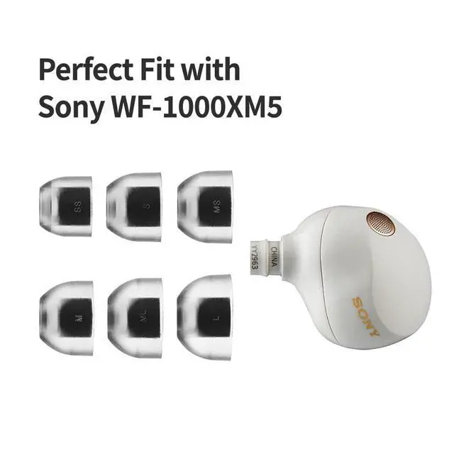 Alt view image 2 of 7 - Crystal 2 Standard Earbud Tips for Sony WF-1000XM5 & Powerbeats Pro 2 | Anti-Slip, Grippy Surface for Active Lifestyle, Hypoallergenic Silicone
