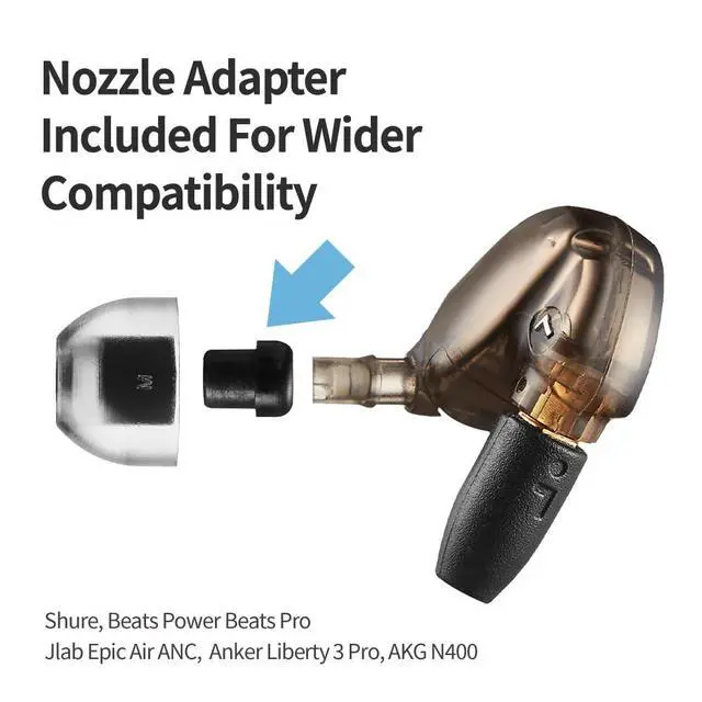 Alt view image 3 of 7 - Crystal 2 Standard Earbud Tips for Sony WF-1000XM5 & Powerbeats Pro 2 | Anti-Slip, Grippy Surface for Active Lifestyle, Hypoallergenic Silicone