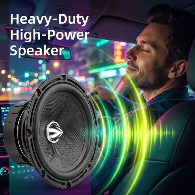 Alt view image 7 of 7 - 6.5 Inch Car Speakers 800W Max 4 Ohm Carbon Fiber Cone Woofer 2 Pack | Bullet Head Design Door Speaker Deliver Deep Bass and Clear Stereo Sound, Ideal for Cars Trucks Motorcycle DIY Audio Upgrades
