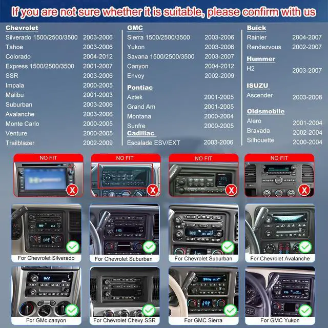 Alt view image 2 of 7 - Android Radio for Chevrolet Chevy Silverado 2003-2006 Tahoe SSR, GMC Sierra 1500/2500/3500 2003-2006 Suburban, 7 Inch Touch Screen Car Stereo CarPlay Android Auto Backup Camera Bluetooth 5GWiFi FM SWC