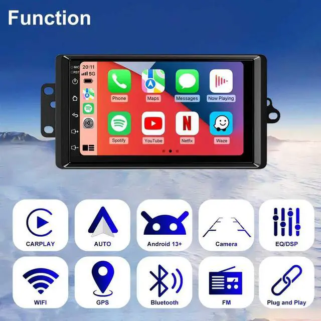 Alt view image 3 of 7 - Android Radio for Chevrolet Chevy Silverado 2003-2006 Tahoe SSR, GMC Sierra 1500/2500/3500 2003-2006 Suburban, 7 Inch Touch Screen Car Stereo CarPlay Android Auto Backup Camera Bluetooth 5GWiFi FM SWC