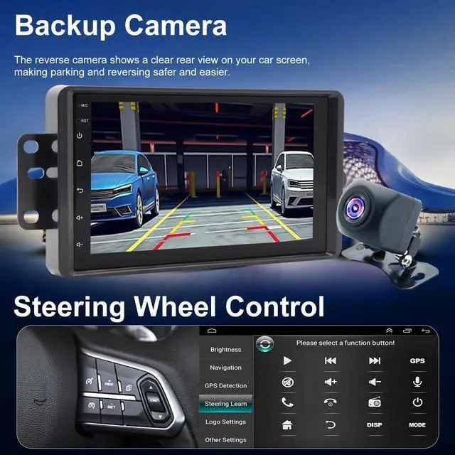 Alt view image 6 of 7 - Android Radio for Chevrolet Chevy Silverado 2003-2006 Tahoe SSR, GMC Sierra 1500/2500/3500 2003-2006 Suburban, 7 Inch Touch Screen Car Stereo CarPlay Android Auto Backup Camera Bluetooth 5GWiFi FM SWC