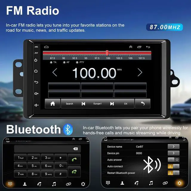 Alt view image 7 of 7 - Android Radio for Chevrolet Chevy Silverado 2003-2006 Tahoe SSR, GMC Sierra 1500/2500/3500 2003-2006 Suburban, 7 Inch Touch Screen Car Stereo CarPlay Android Auto Backup Camera Bluetooth 5GWiFi FM SWC