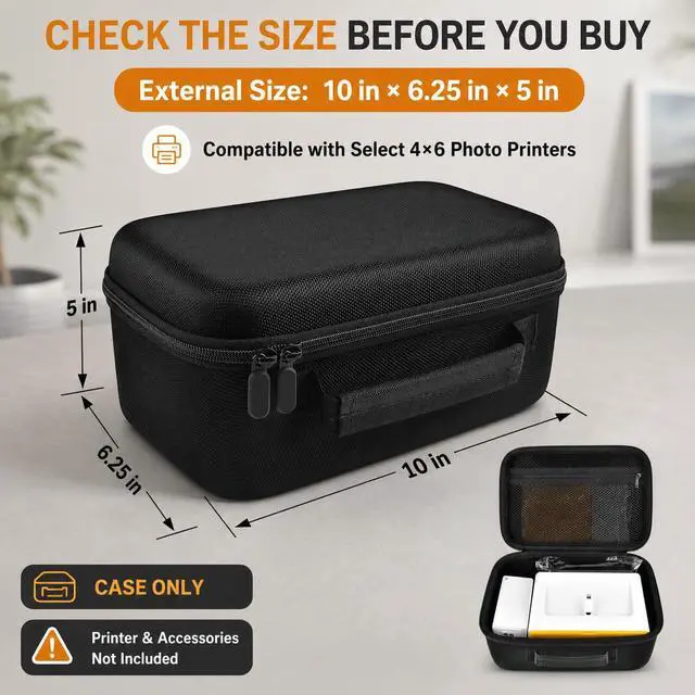 Alt view image 6 of 7 - Hard Case for Kodak Dock Plus for Liene M100 4x6 Instant Photo Printer | Travel Storage Organizer Box, Large Capacity for KODAK Dock Plus 4PASS Photo Paper, Ink Cartridges, Accessories(Bag only)