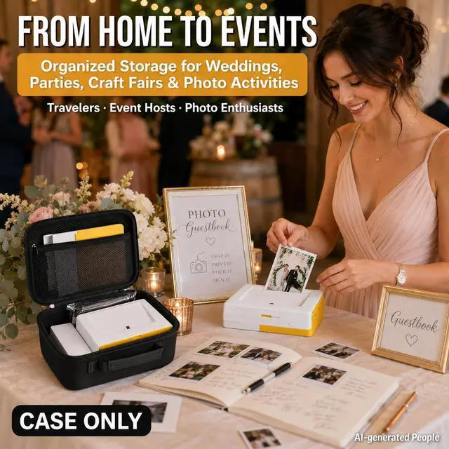 Alt view image 7 of 7 - Hard Case for Kodak Dock Plus for Liene M100 4x6 Instant Photo Printer | Travel Storage Organizer Box, Large Capacity for KODAK Dock Plus 4PASS Photo Paper, Ink Cartridges, Accessories(Bag only)