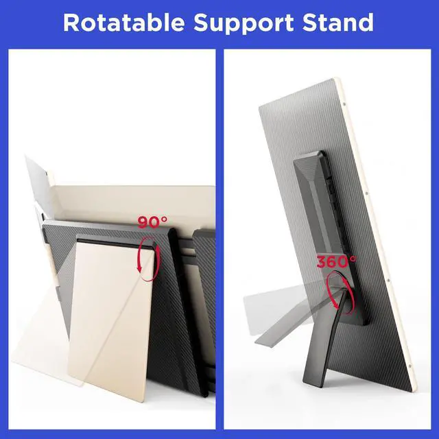 Alt view image 7 of 7 - S6 Laptop Screen Extender, 15.6'' 1080P Monitor Extender, 11 Display Modes, Plug & Play, Detachable Screen Triple Monitor for Laptop 13"-17.3", Compatible with Mac/Windows/Android/Switch, Gold