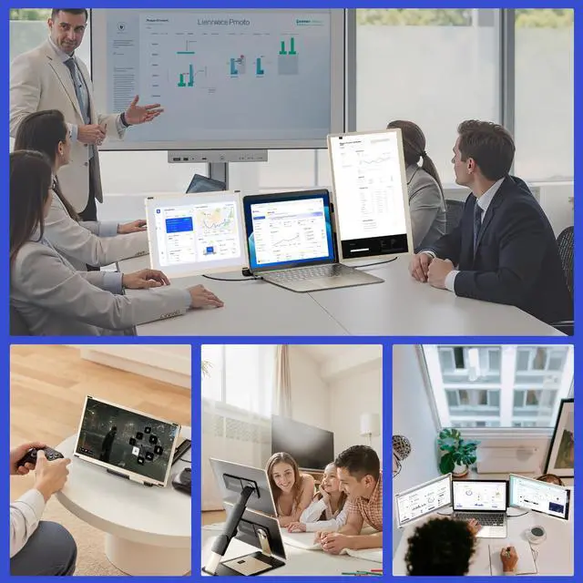 Alt view image 6 of 7 - S6 Laptop Screen Extender, 15.6'' 1080P Monitor Extender, 11 Display Modes, Plug & Play, Detachable Screen Triple Monitor for Laptop 13"-17.3", Compatible with Mac/Windows/Android/Switch, Gold
