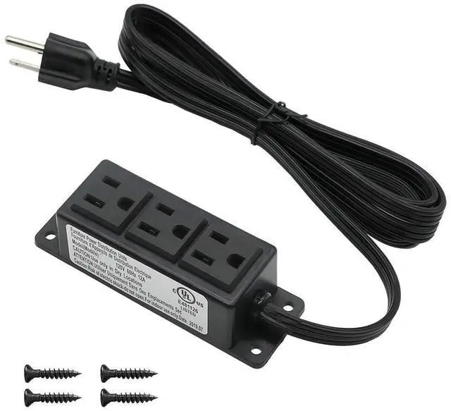 Main image of Surface Mounted Power Strip 3 AC Grounded Outlets Mountable Power Strip Socket Adapt to Deak Conference Table Wall Hotel Improvement (3AC)