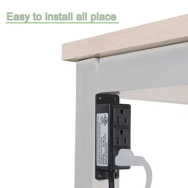 Alt view image 5 of 5 - Surface Mounted Power Strip 3 AC Grounded Outlets Mountable Power Strip Socket Adapt to Deak Conference Table Wall Hotel Improvement (3AC)