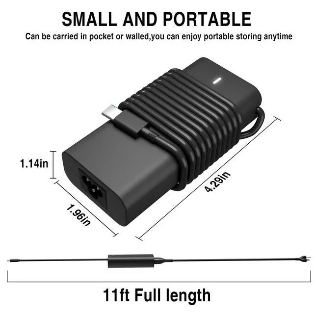 Alt view image 3 of 7 - 65W USB C Laptop Charger for Dell Latitude Inspiron XPS Type C | For Dell Latitude 7350 7450 7650 5450 5550 5540 5530 5520 5440 5430 5420, XPS 13, Inspiron 14 2-in-1, Chromebook 3100