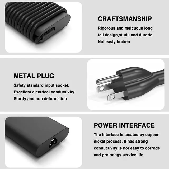 Alt view image 4 of 7 - 65W USB C Laptop Charger for Dell Latitude Inspiron XPS Type C | For Dell Latitude 7350 7450 7650 5450 5550 5540 5530 5520 5440 5430 5420, XPS 13, Inspiron 14 2-in-1, Chromebook 3100