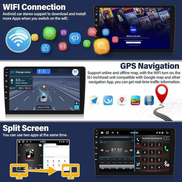 Alt view image 5 of 7 - Android 15 4Core+64G Car Stereo Radio for Dodge Grand Caravan 2011-2020 Chrysler Town & Country 2012-2016 with Wireless Carplay Android Auto,9 Touchscreen Bluetooth 16EQ WiFi+GPS 26-UI AHD Cam+Canbus