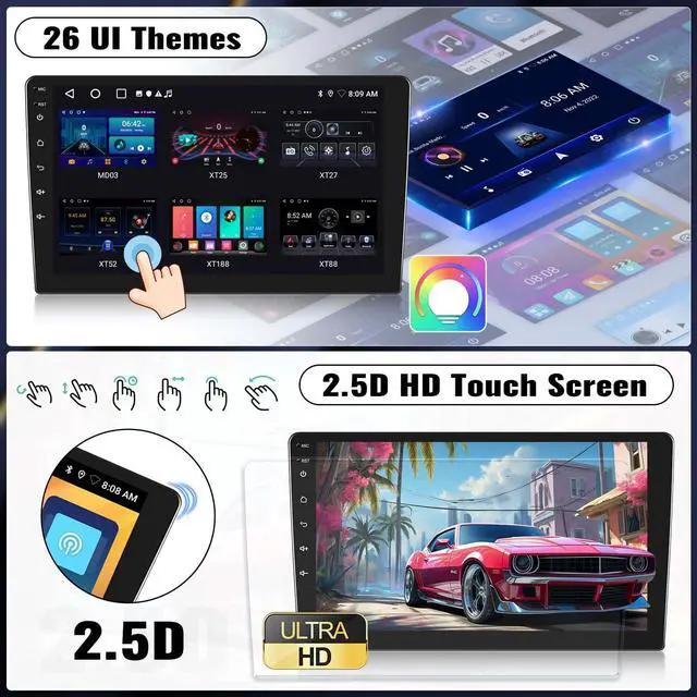 Alt view image 6 of 7 - Android 15 4Core+64G Car Stereo Radio for Dodge Grand Caravan 2011-2020 Chrysler Town & Country 2012-2016 with Wireless Carplay Android Auto,9 Touchscreen Bluetooth 16EQ WiFi+GPS 26-UI AHD Cam+Canbus
