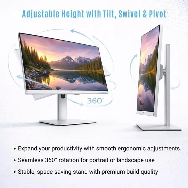 Alt view image 5 of 7 - Dell Pro P2725H Plus 27" FHD Monitor with HDMI, DisplayPort & USB Cables | Anti-Glare IPS 27" FHD Monitor, Tilt/Swivel/Pivot/Height Adjustable, ComfortView Plus, Flicker-Free, 4-Port USB Hub Included