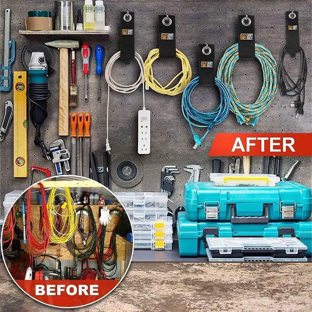 Alt view image 2 of 7 - 15PCS Heavy Duty Storage Straps - Garage Organization Tool Organizers and Fastening Straps - Cord Wrap Keeper, Cable Straps for Cords, Hoses, Rope, RV, Boat, and Garage Storage