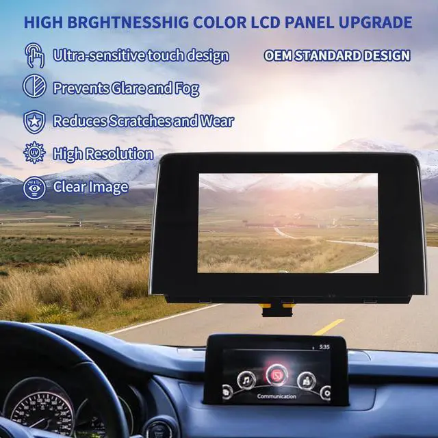 Alt view image 7 of 7 - 7" Touch Screen Digitizer Replacement for Mazda CX-9 CX9 Sport Grand Touring GS GT Radio Screen 2016 2017 2018 2019, Touchscreen fit TK48-611J0 TK48-611J0B TK48-611J0A OEM Navigation System