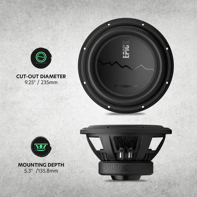 Alt view image 3 of 7 - EPICX Series 10 Car Subwoofer Speaker, 750W Max Power (500W RMS), 4 Ohm Dual Voice Coils, Loud Pro StreetBass Sub for Car Audio System
