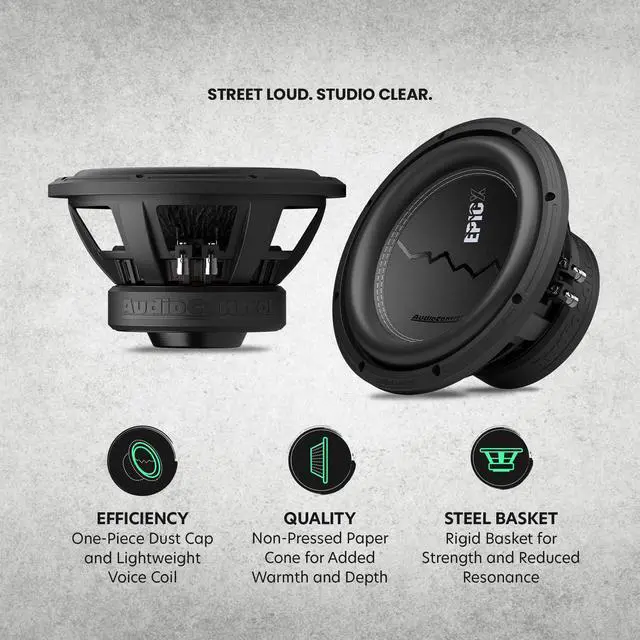 Alt view image 2 of 7 - EPICX Series 10 Car Subwoofer Speaker, 750W Max Power (500W RMS), 4 Ohm Dual Voice Coils, Loud Pro StreetBass Sub for Car Audio System