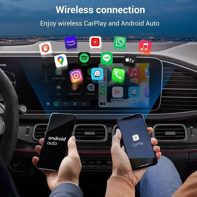 Alt view image 5 of 5 - 4-in-1 Car TV Mate Max & Wireless Carplay/Android Auto Adapter | HDMI Car Adapter,iPhone & Android,Watching Movies on CarScreen,For Wired CarPlay Only
