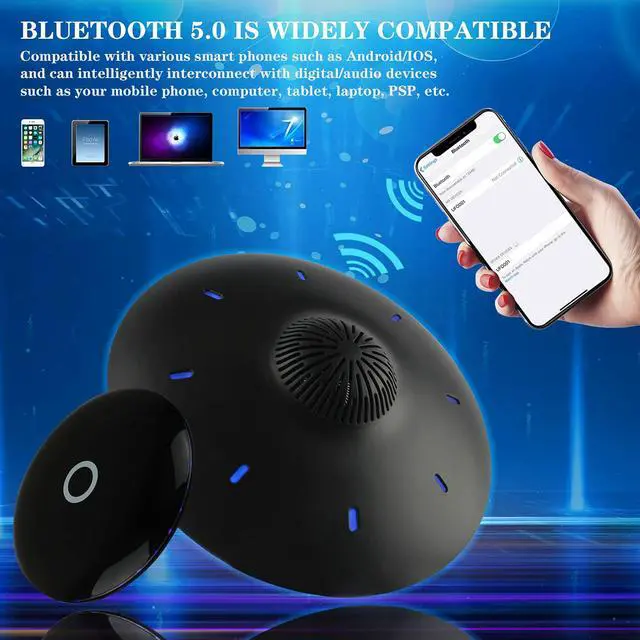 Alt view image 5 of 6 - Magnetic Levitating Bluetooth Speaker, Levitating UFO Speakers with LED Lights, 360 Degree Rotation,Wireless Floating Speakers for Home Office Decor Cool Tech Gadgets,Creative Gifts