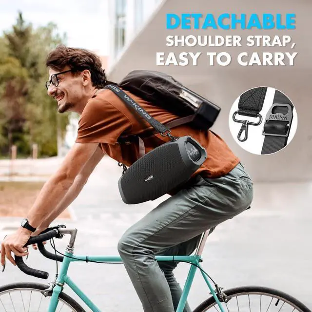 Alt view image 7 of 7 - Portable Loud Bluetooth Speakers, 120W Max with Wireless Microphone | 70W Outdoor Speaker Bluetooth Wireless Waterproof, Triple Passive Radiators-Deep Bass/Hi-fi/DSP/TF/AUX/EQ