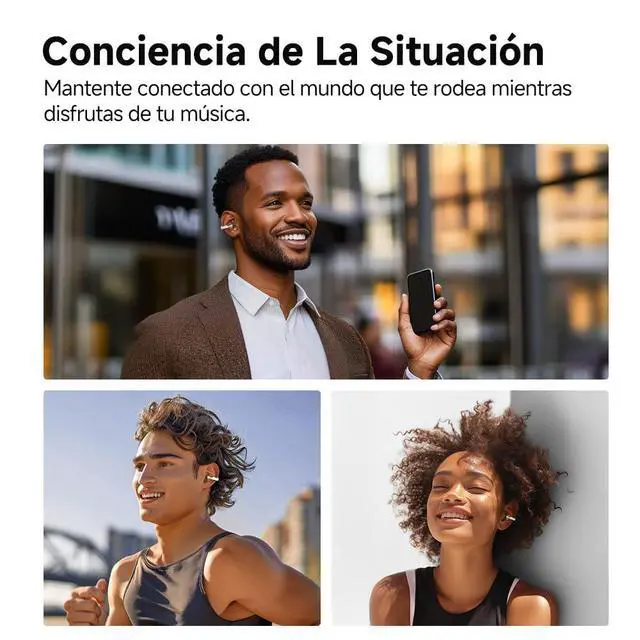 Alt view image 5 of 7 - Crossky C30 Open Ear Headphones Wireless Bluetooth, Clip-On Earbuds with 4 ENC Noise Cancelling Mic, Stable Fit, Dual Connection, EQ Customized, Sports Earphones for Workout/Running