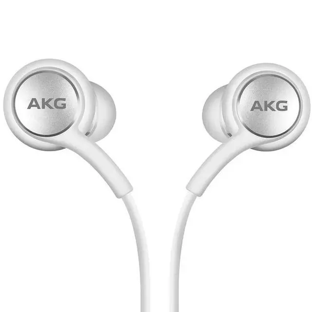 Alt view image 3 of 6 - AKG Earbuds Original USB Type C in-Ear Earbud Headphones with Remote & Mic for Galaxy S23 Ultra, A53 5G, S22, S21 FE, S20, Note 10, 10+, S10 Plus - Braided - Includes Velvet Pouch - White