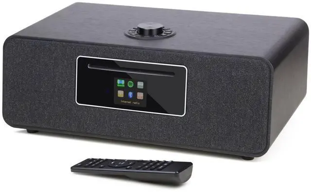 Main image of MS5 CD Player,Internet Radio, Spotify, Bluetooth, FM Stereo, Black | 2.4in colour display, 40 presets, remote control, wooden cabinet, headphone jack, EQ modes, remote