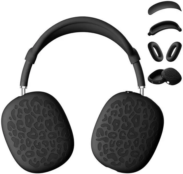 Main image of Leopard Silicone Case Cover for AirPods Max Headphones,Ear Pad Case Cover/Ear Cups Cover/Headband Cover for AirPod Max (USB-C/Lightning) Accessories Silicone Protector for Apple AirPods Max