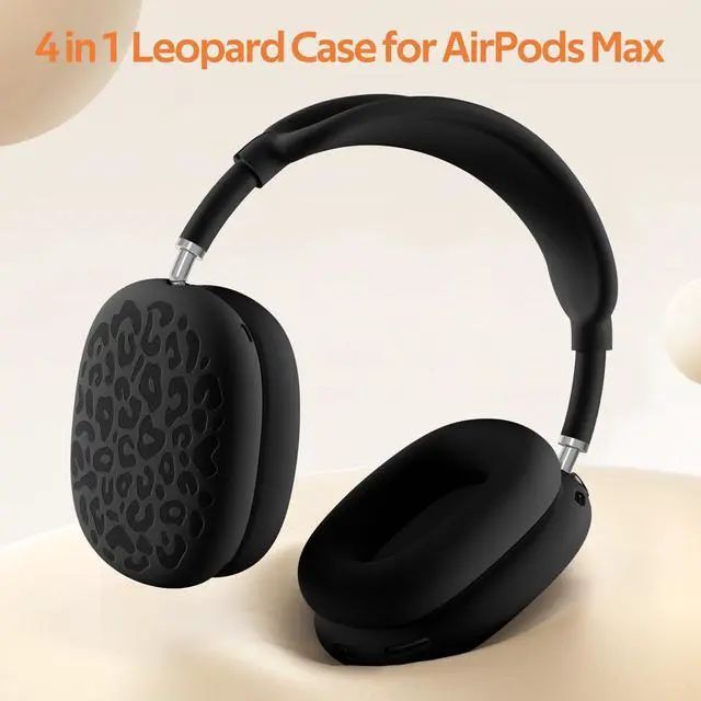 Alt view image 4 of 7 - Leopard Silicone Case Cover for AirPods Max Headphones,Ear Pad Case Cover/Ear Cups Cover/Headband Cover for AirPod Max (USB-C/Lightning) Accessories Silicone Protector for Apple AirPods Max