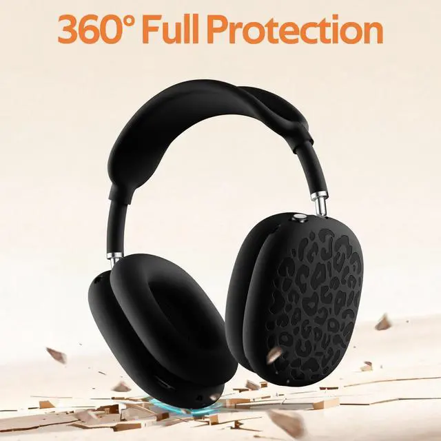 Alt view image 6 of 7 - Leopard Silicone Case Cover for AirPods Max Headphones,Ear Pad Case Cover/Ear Cups Cover/Headband Cover for AirPod Max (USB-C/Lightning) Accessories Silicone Protector for Apple AirPods Max