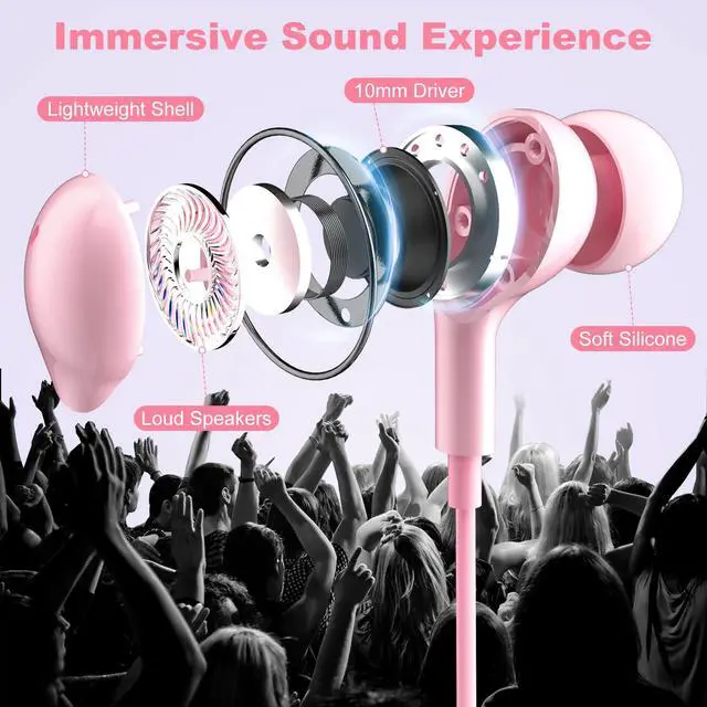 Alt view image 2 of 7 - USB C Headphones Wired Earbuds for iPhone 17 16/15 Pro Max/iPad Pro, with HiFi Mic Volume Control Type C Earphones for Samsung Galaxy S26/S25/S24/S23 Ultra, Noise Cancelling for iPhone 15 Headphones