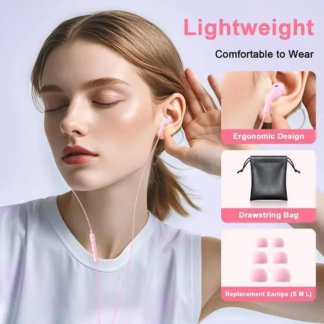 Alt view image 4 of 7 - USB C Headphones Wired Earbuds for iPhone 17 16/15 Pro Max/iPad Pro, with HiFi Mic Volume Control Type C Earphones for Samsung Galaxy S26/S25/S24/S23 Ultra, Noise Cancelling for iPhone 15 Headphones