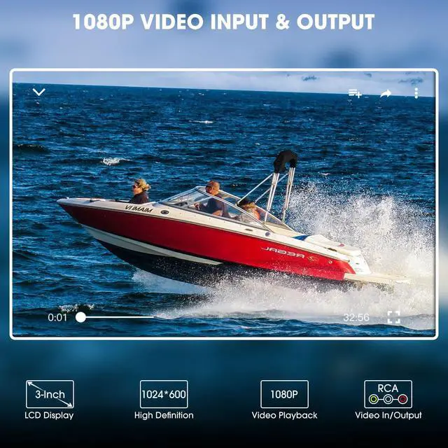 Alt view image 4 of 7 - Waterproof Marine Bluetooth Radio for Boat - Marine Gauge Stereo Receiver | 3 Inch LCD Display Backup Camera Input USB AUX 4 Zones Subwoofer Pre-Amp AM FM Radio for ATVs UTVs SXS