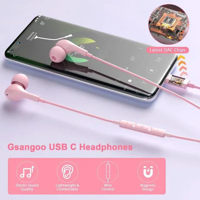 Alt view image 5 of 7 - USB C Headphones Wired Earbuds for iPhone 17 16/15 Pro Max/iPad Pro, with HiFi Mic Volume Control Type C Earphones for Samsung Galaxy S26/S25/S24/S23 Ultra, Noise Cancelling for iPhone 15 Headphones