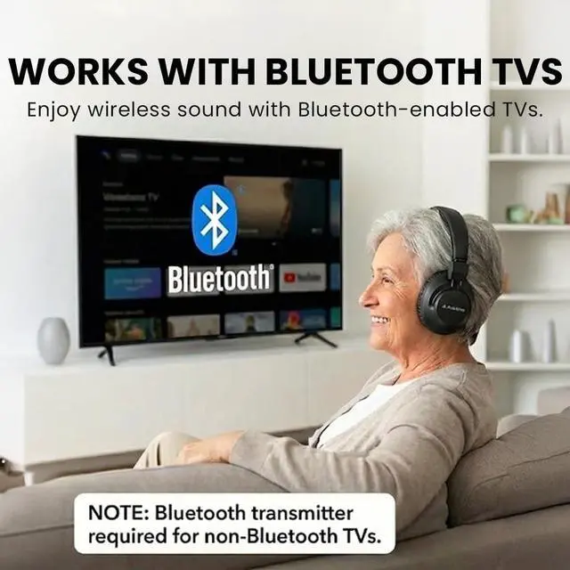 Alt view image 2 of 6 - Audition 3 - Bluetooth Over-Ear Headphones with Wireless Charging Dock, 50H Battery, aptX-Adaptive, Clear Voice, Compatible with Bluetooth TVs