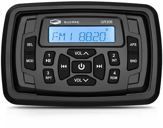 Main image of Marine Stereo Bluetooth Waterproof Boats Golf Cart Radio Digital Media Stereo Receiver AM FM Tuner Bluetooth Streaming on ATV UTV Motorcycle and Spa Hot Tubs