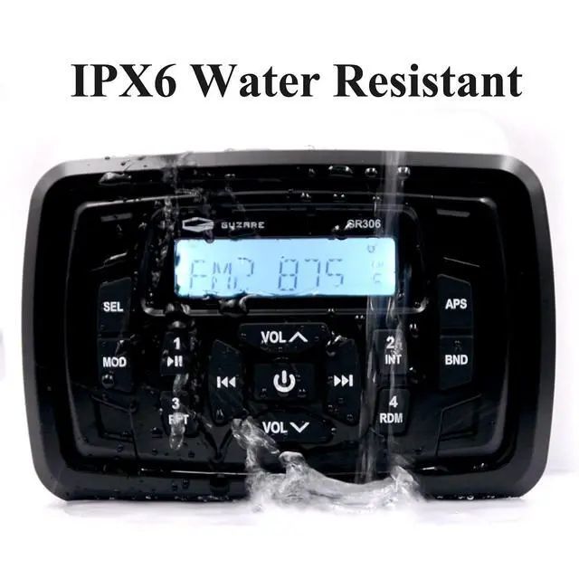 Alt view image 3 of 7 - Marine Stereo Bluetooth Waterproof Boats Golf Cart Radio Digital Media Stereo Receiver AM FM Tuner Bluetooth Streaming on ATV UTV Motorcycle and Spa Hot Tubs