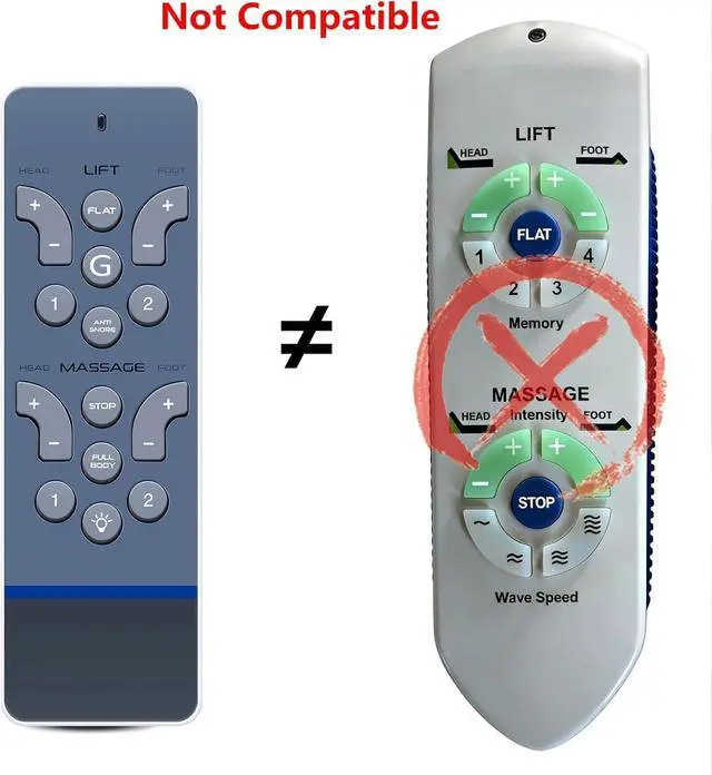 Alt view image 3 of 7 - Replacement Remote Control for Reverie 5i, 5D, 7S, R400, or 4M and 4M Low Pro ERC108 or RC-WM-103, 107, and 108 Adjustable Bed (Old Remote Must Match Picture on Right, New Version Shown Left)