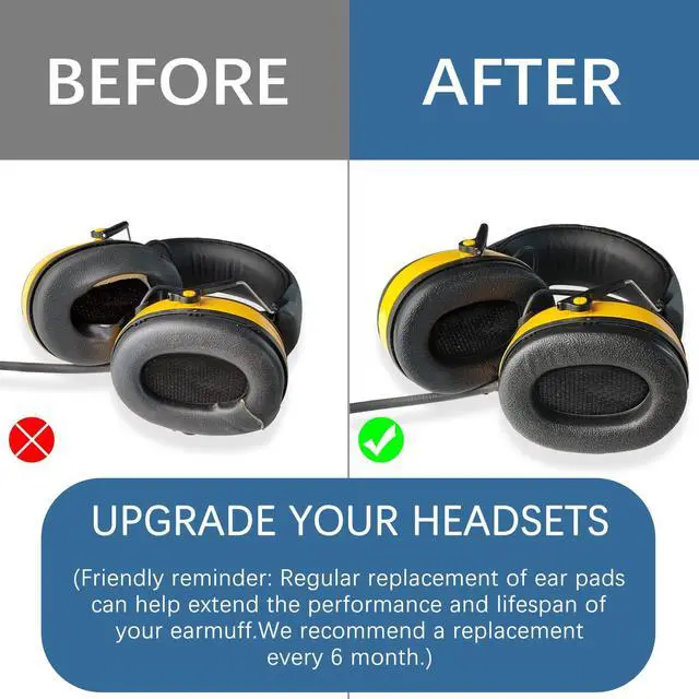 Alt view image 5 of 6 - FEP01 Replacement Foam Ear Pads (Upgraded) for 3M WorkTunes Connect(90543, 90544, 90542, 90541,90507), ZOHAN EM042 Radio Headphone 037,027,033 (fep01 2 Pair)